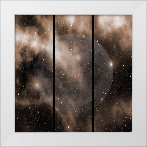 Split Moon White Modern Wood Framed Art Print by Phillip, Jamie