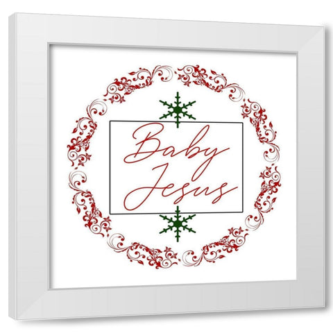 Christmas White Modern Wood Framed Art Print by Phillip, Jamie