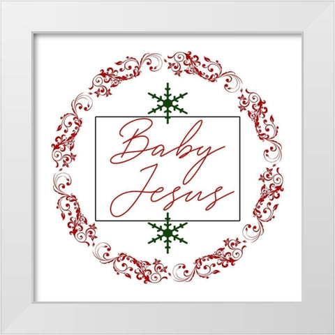 Christmas White Modern Wood Framed Art Print by Phillip, Jamie