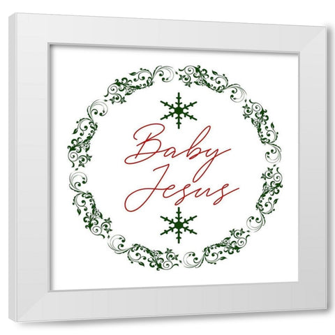 Christmas Wreath White Modern Wood Framed Art Print by Phillip, Jamie