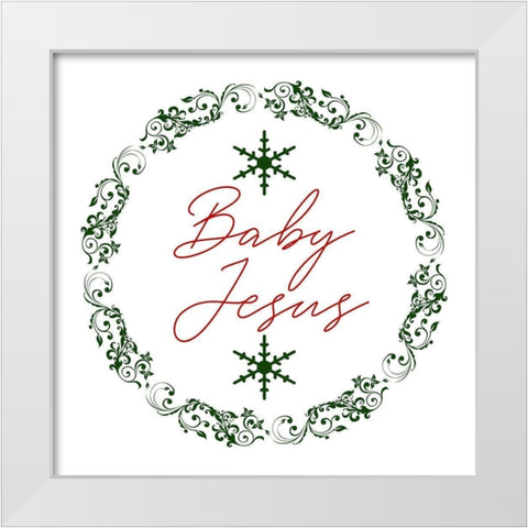 Christmas Wreath White Modern Wood Framed Art Print by Phillip, Jamie