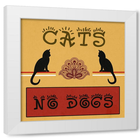 Cats 2 White Modern Wood Framed Art Print by Phillip, Jamie