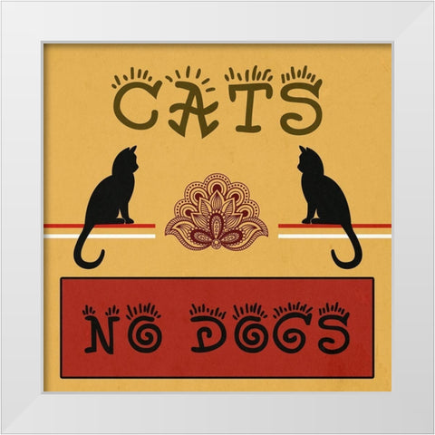 Cats 2 White Modern Wood Framed Art Print by Phillip, Jamie