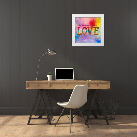 Love White Modern Wood Framed Art Print by Phillip, Jamie