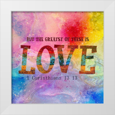 Love White Modern Wood Framed Art Print by Phillip, Jamie
