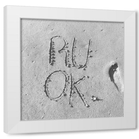 So Ok White Modern Wood Framed Art Print by Phillip, Jamie
