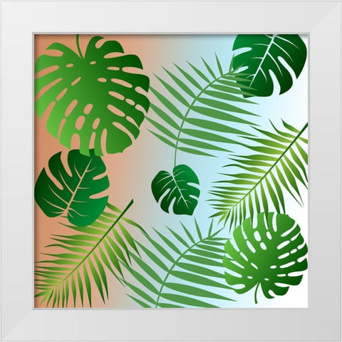 At The Beach 3 White Modern Wood Framed Art Print by Phillip, Jamie