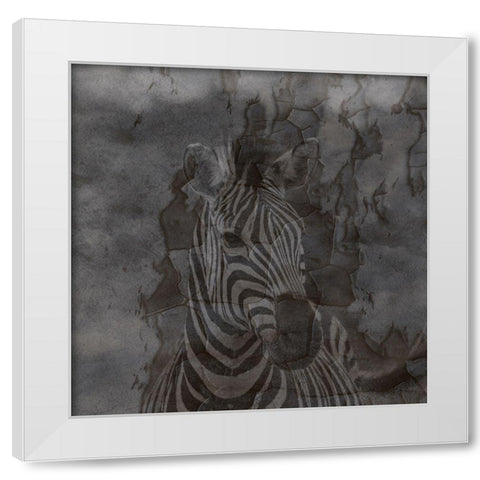Zebra Abstract White Modern Wood Framed Art Print by Phillip, Jamie