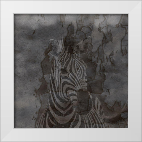 Zebra Abstract White Modern Wood Framed Art Print by Phillip, Jamie