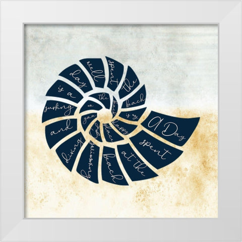 Beach Poetry White Modern Wood Framed Art Print by Phillip, Jamie