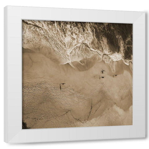 Sepia Bay White Modern Wood Framed Art Print by Phillip, Jamie