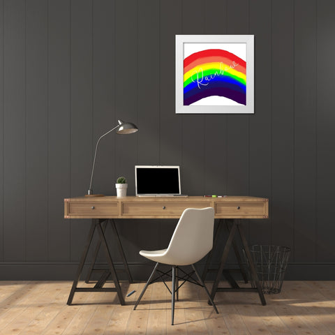 Lap Paint Rainbow White Modern Wood Framed Art Print by Phillip, Jamie