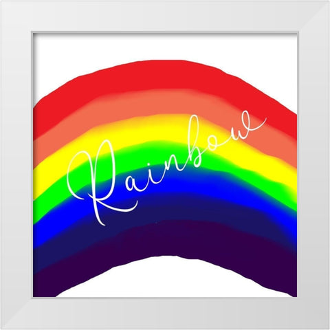 Lap Paint Rainbow White Modern Wood Framed Art Print by Phillip, Jamie