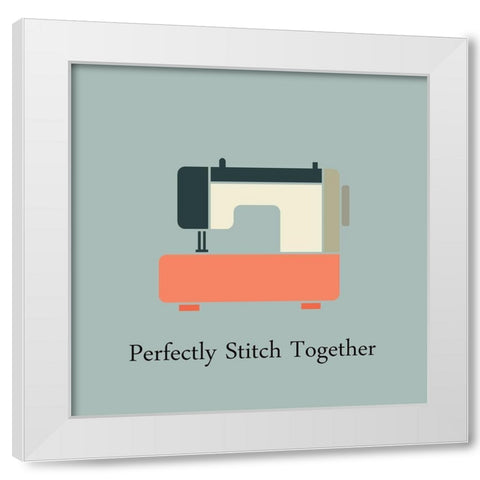 Sewing White Modern Wood Framed Art Print by Phillip, Jamie