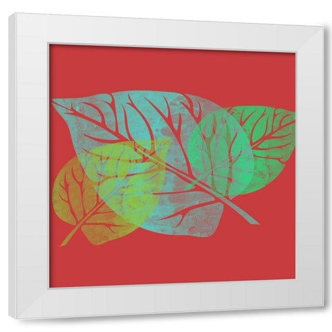 Leaves White Modern Wood Framed Art Print by Phillip, Jamie