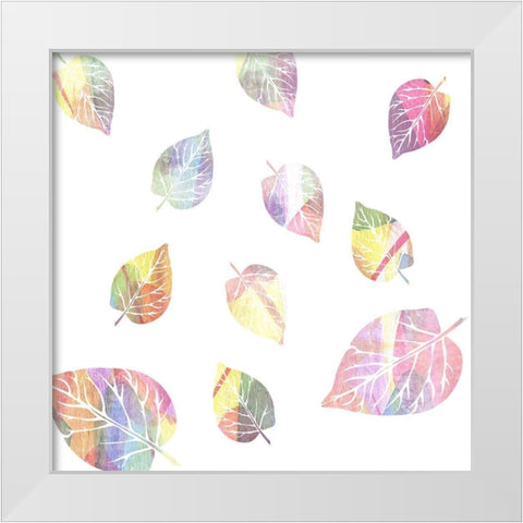 Abstract Leaves White Modern Wood Framed Art Print by Phillip, Jamie