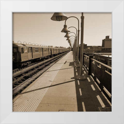 Bronx Trains 3 White Modern Wood Framed Art Print by Phillip, Jamie