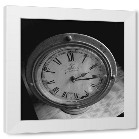 Black Clock White Modern Wood Framed Art Print by Phillip, Jamie
