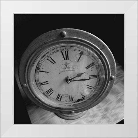 Black Clock White Modern Wood Framed Art Print by Phillip, Jamie