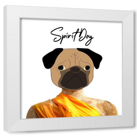 Spirit Dog White Modern Wood Framed Art Print by Phillip, Jamie