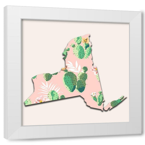New York Map White Modern Wood Framed Art Print by Phillip, Jamie