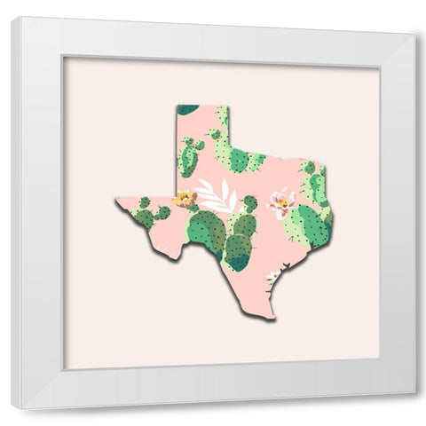 Texas Map White Modern Wood Framed Art Print by Phillip, Jamie