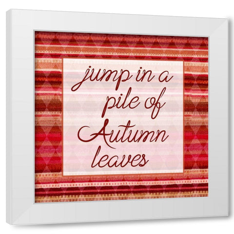 Autumn Fun 2 White Modern Wood Framed Art Print by Phillip, Jamie