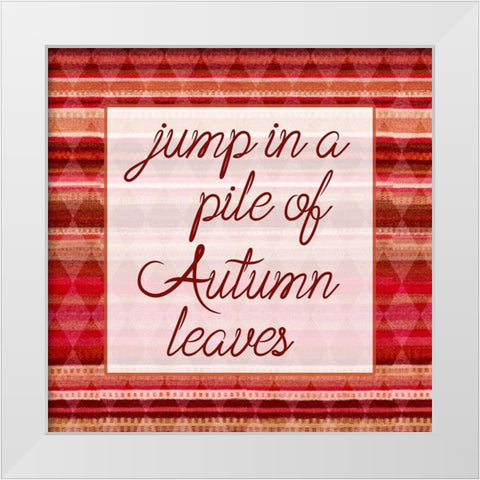 Autumn Fun 2 White Modern Wood Framed Art Print by Phillip, Jamie