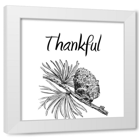 Thankful White Modern Wood Framed Art Print by Phillip, Jamie