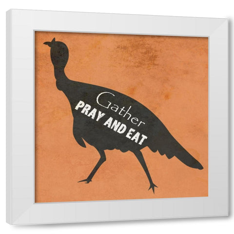 Pray And Eat White Modern Wood Framed Art Print by Phillip, Jamie