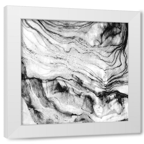 Black Vain Abstract White Modern Wood Framed Art Print by Phillip, Jamie