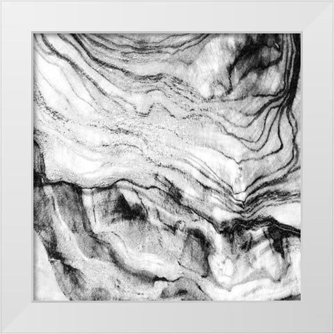 Black Vain Abstract White Modern Wood Framed Art Print by Phillip, Jamie