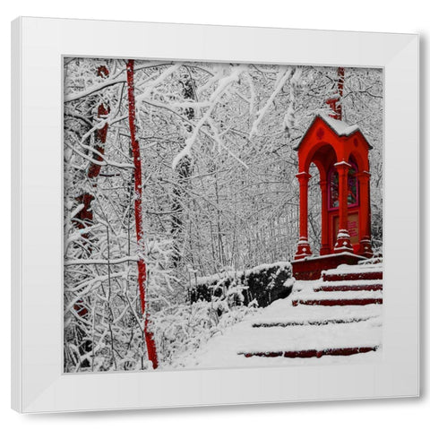 Red Winter White Modern Wood Framed Art Print by Phillip, Jamie