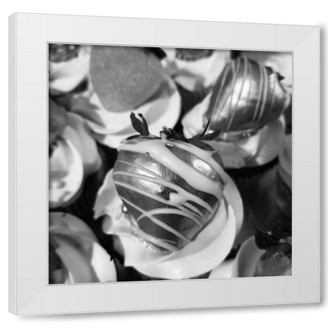 Black Cupcake 1 White Modern Wood Framed Art Print by Phillip, Jamie