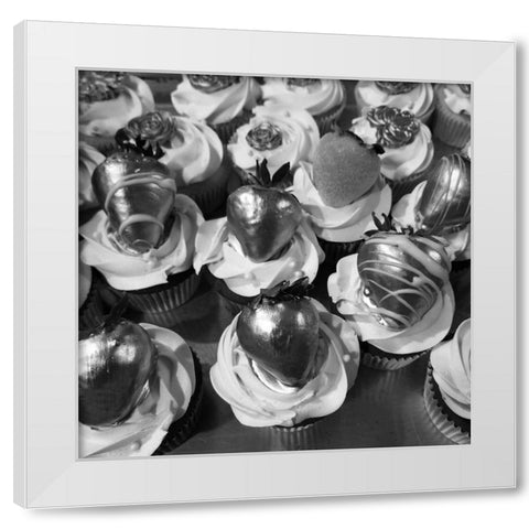 Black Cupcake 3 White Modern Wood Framed Art Print by Phillip, Jamie