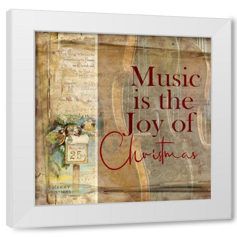 Christmas Musical 2 White Modern Wood Framed Art Print by Phillip, Jamie