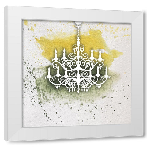 Chandelier 2 White Modern Wood Framed Art Print by Phillip, Jamie