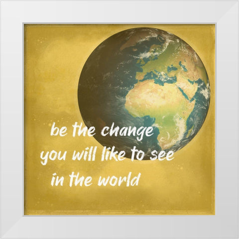 The World 3 White Modern Wood Framed Art Print by Phillip, Jamie