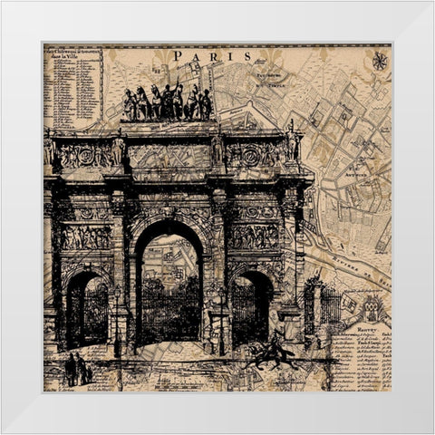 Paris 1 White Modern Wood Framed Art Print by Phillip, Jamie