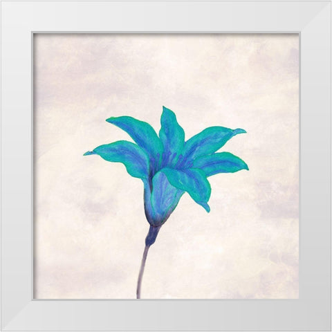 Simply Aqua Bloom 2 White Modern Wood Framed Art Print by Phillip, Jamie