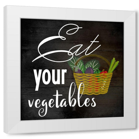 Eat Your Vegetables White Modern Wood Framed Art Print by Phillip, Jamie