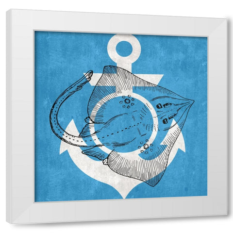 Blue Sea White Modern Wood Framed Art Print by Phillip, Jamie