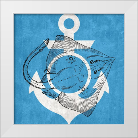 Blue Sea White Modern Wood Framed Art Print by Phillip, Jamie