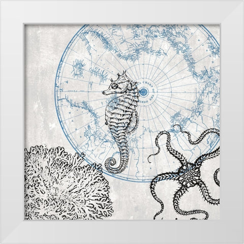 Sea Creatures White Modern Wood Framed Art Print by Phillip, Jamie