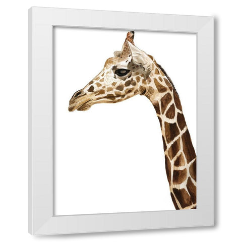 Giraffe White Modern Wood Framed Art Print by Urban Road