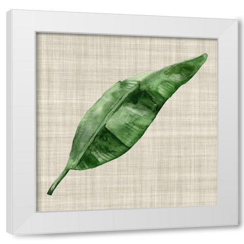 Green Leaf White Modern Wood Framed Art Print by Urban Road