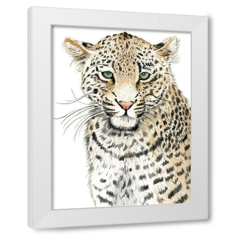 Leopard (Never Changes its Spots) White Modern Wood Framed Art Print by Urban Road