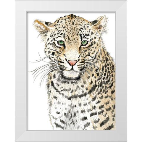 Leopard (Never Changes its Spots) White Modern Wood Framed Art Print by Urban Road