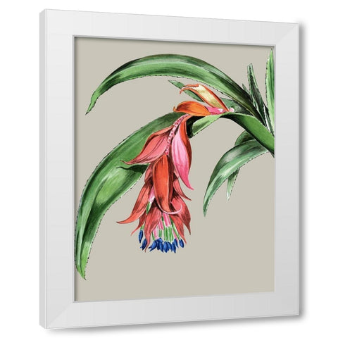 Crimson Bloom White Modern Wood Framed Art Print by Urban Road