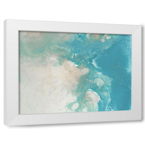 Blue Marble White Modern Wood Framed Art Print by Urban Road